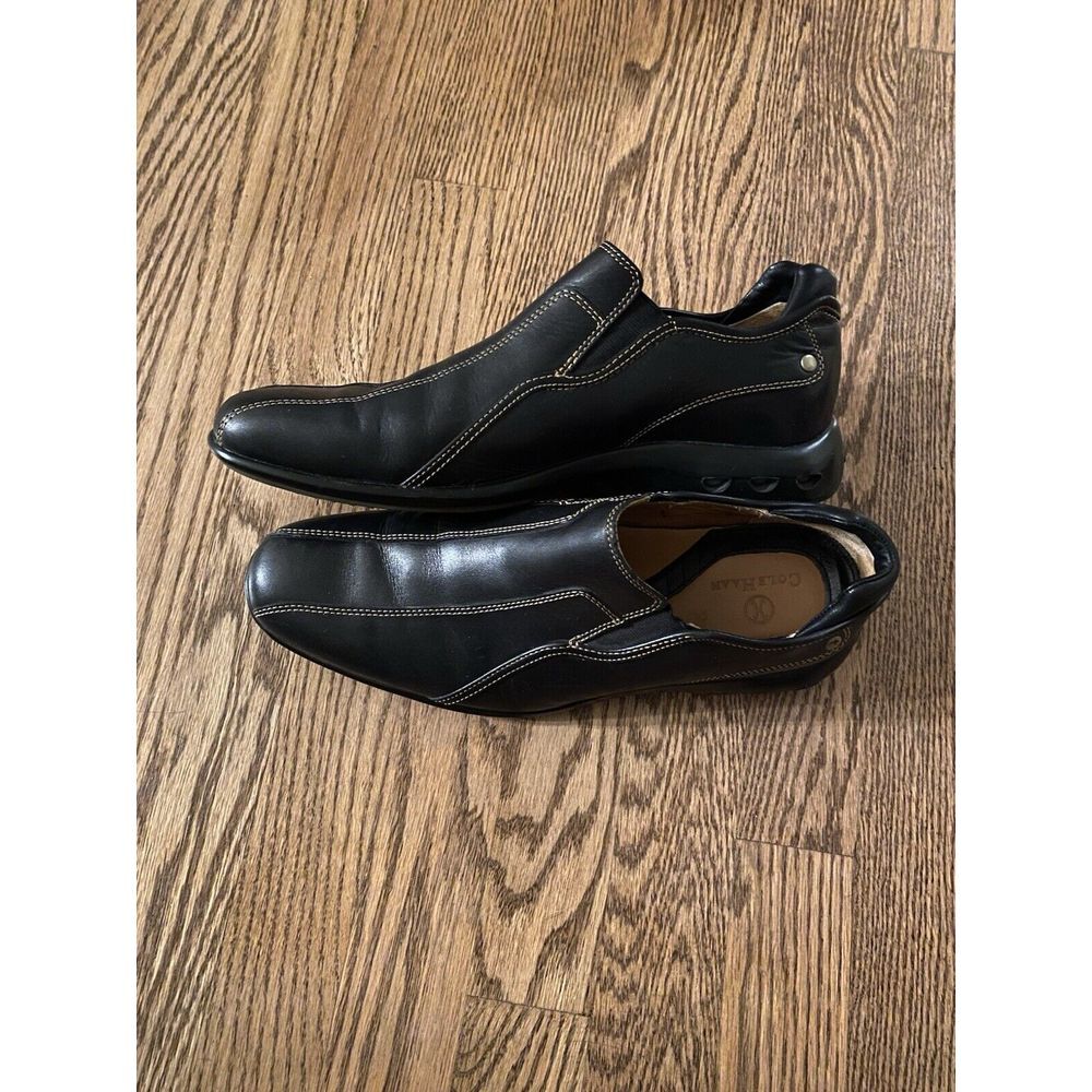 Cole Haan Air Black Bicycle Toe‎ Contrast Stitch Slip On Loafer Mens 8M
